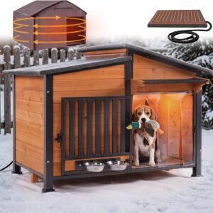 Heated Chew-Resistant Wooden Dog House