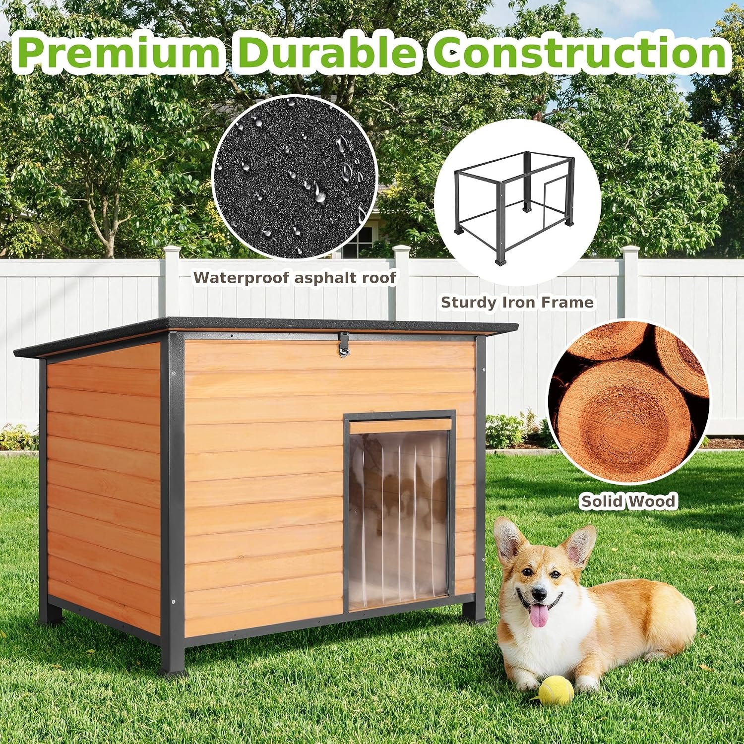 Large Insulated All-Season Wooden Dog House - Image 5